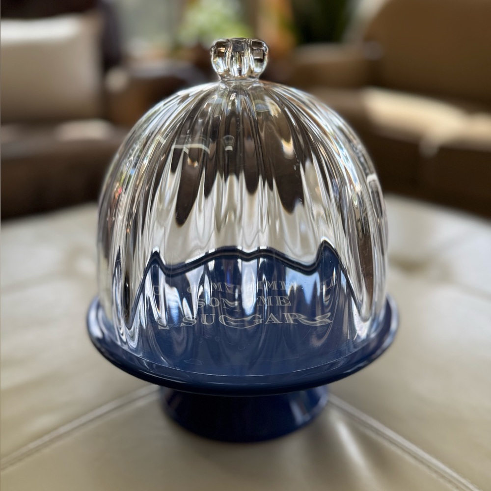 Crate & Barrel Draper James Blue Cake Stand